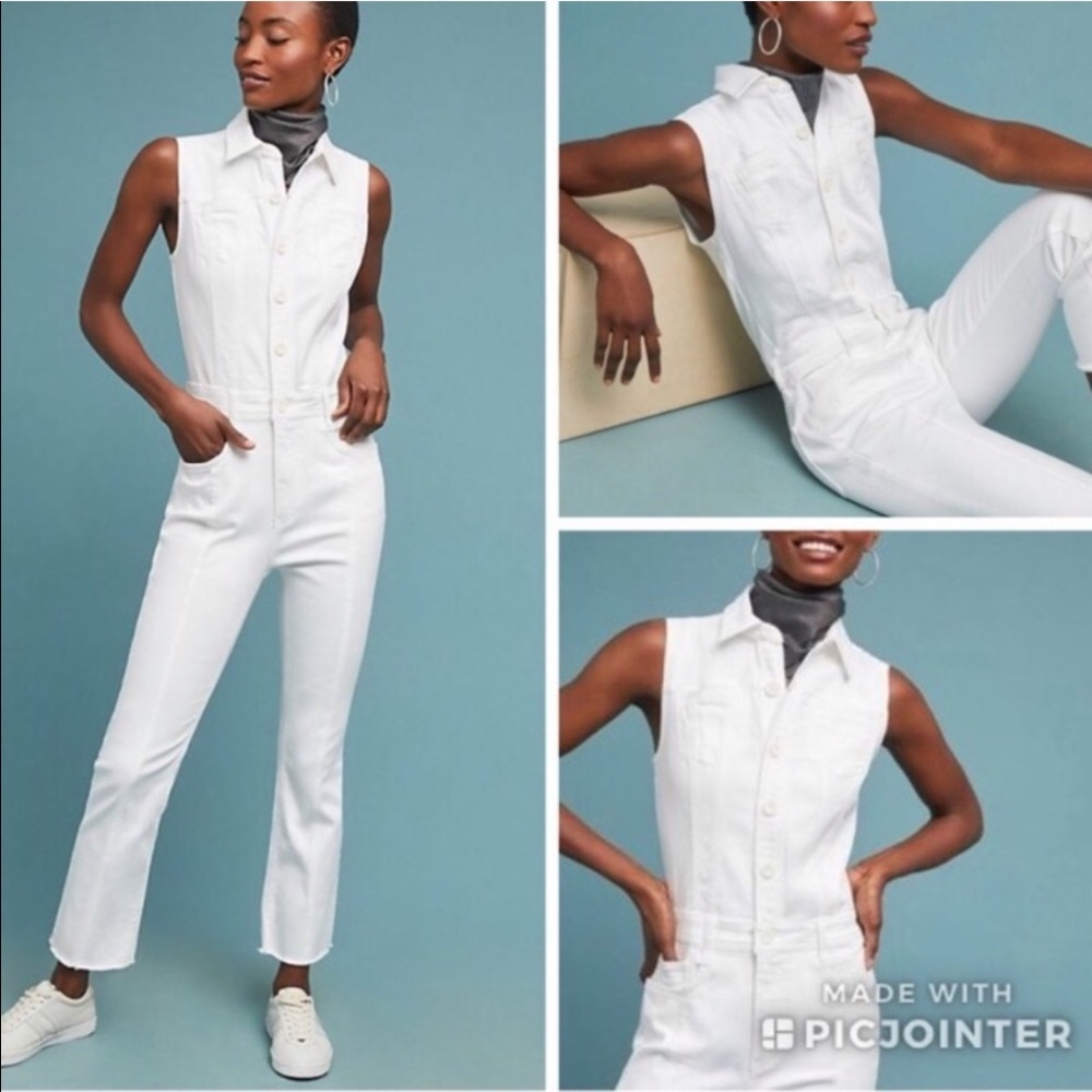 Sharp white jumpsuit from Anthropologie